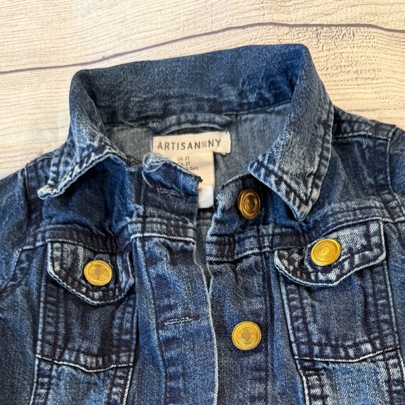 Artisan NY girls Jean Jacket - Dark Blue with Gold Buttons/size 2T - Picture 3 of 8